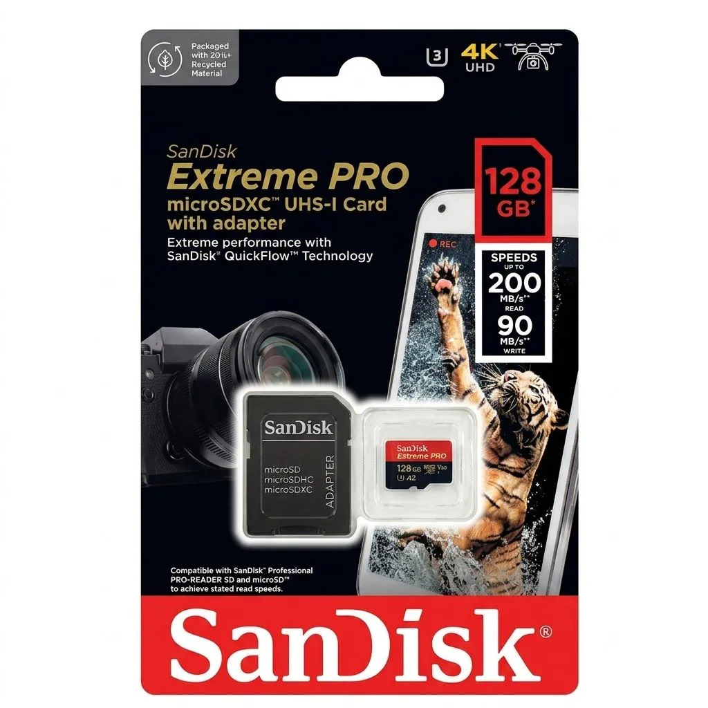 [NQ2286] SanDisk Extreme PRO microSDXC 128GB 200mb + SD Adapter