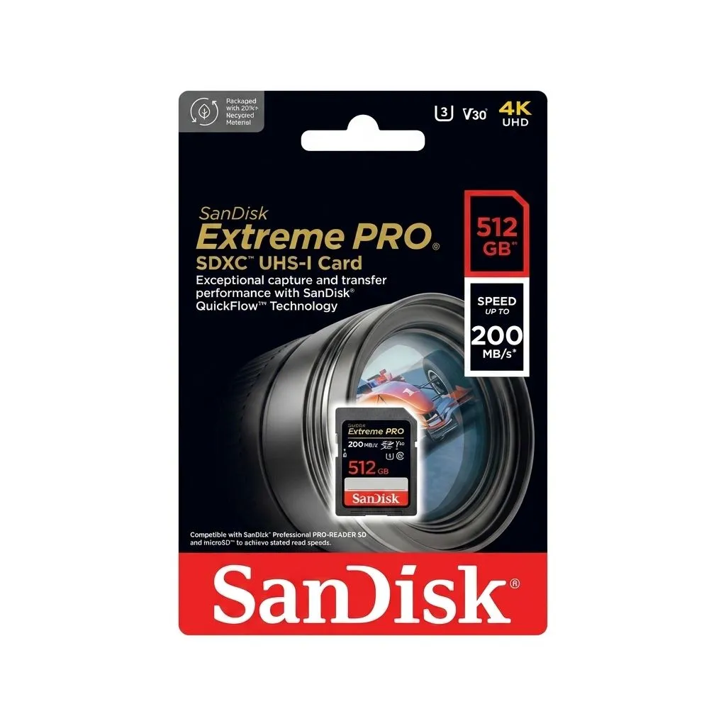 SanDisk Extreme Pro 512GB SDXC Card 200MB/s