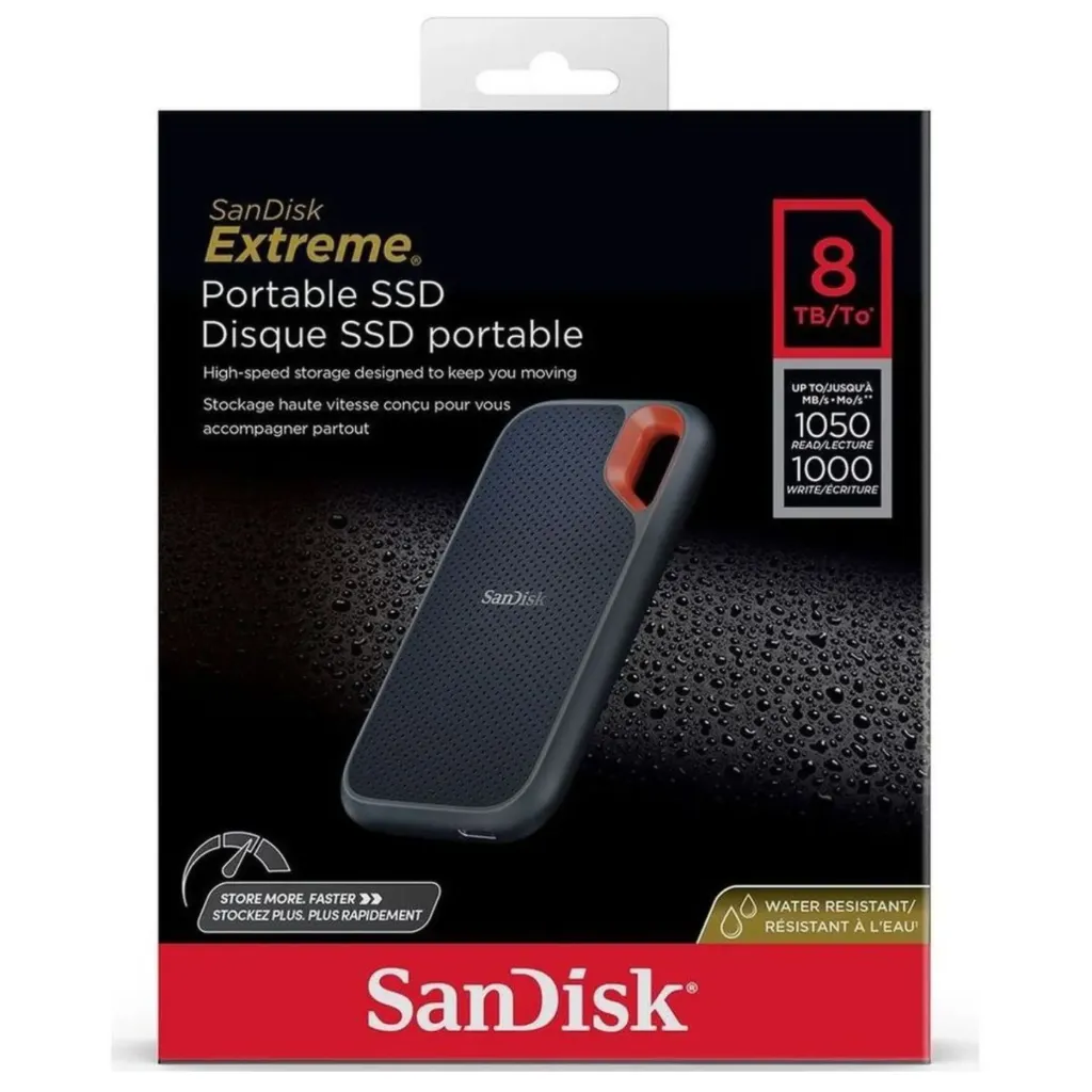 Sandisk Extreme 8TB Portable SSD New 1050 MB\S