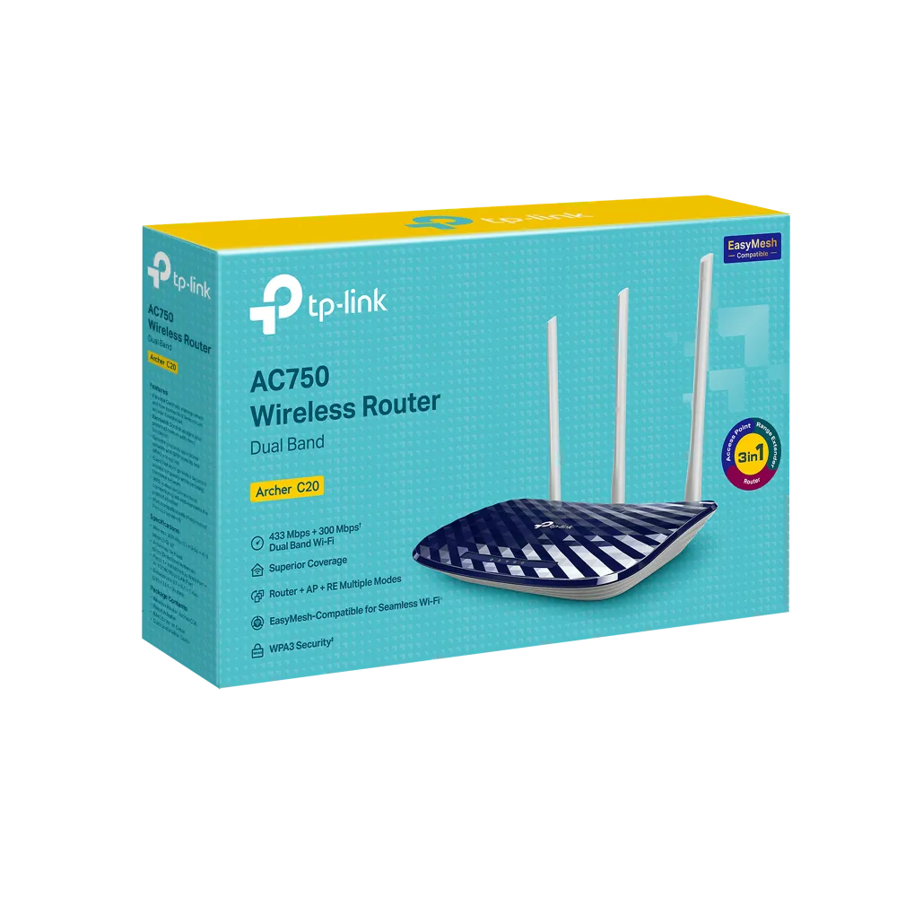 TP-LINK AC750 Wireless  Wi-Fi Router C20 راوتر