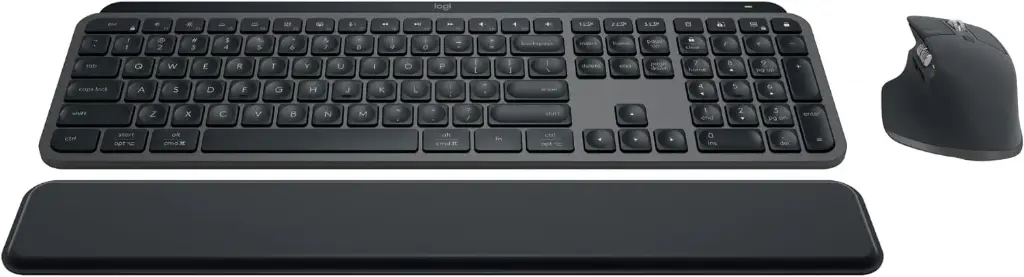 Logitech MX Keys S Combo - Performance Wireless Keyboard & Mouse with Palm Rest