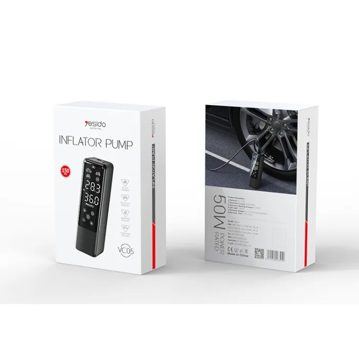 Yesido VC05 Fast Inflation Portable Precise Air Replenishment Intelligent Digital Displaycar Inflation Pump