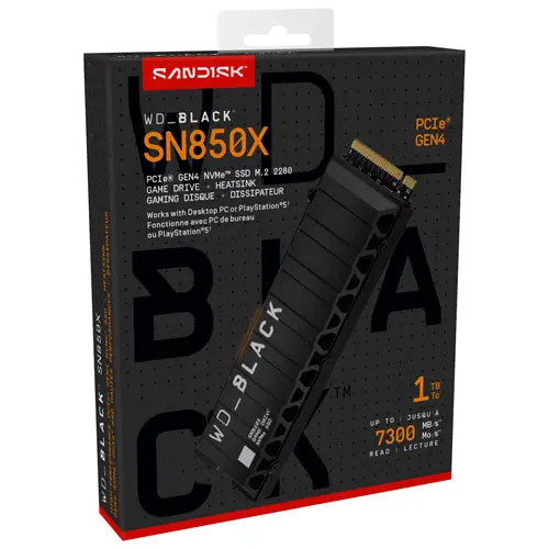 [SN5850x] WD Black SN5850x gen 4 with heatsink 1TB NVMe SSD - M.2 7,300 MB/s