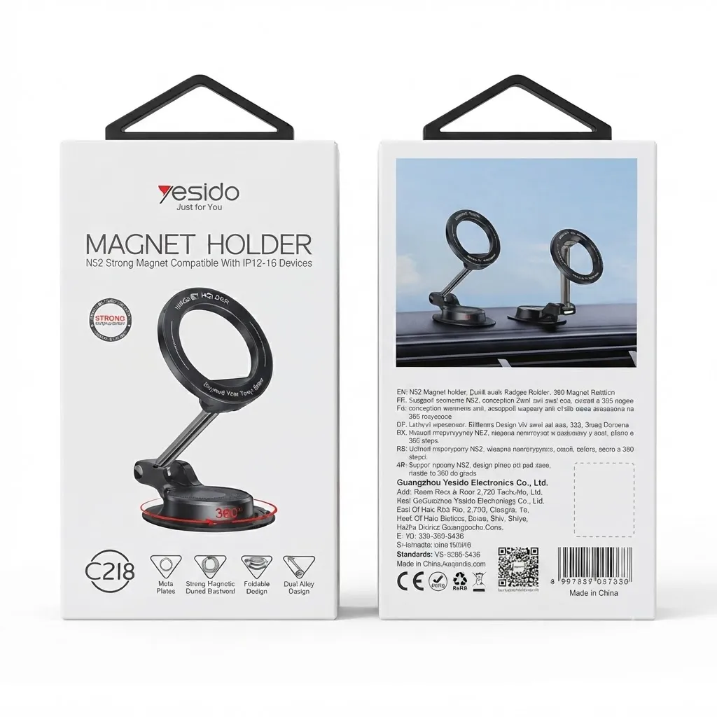 YESIDO C218 360 Two-axis Rotation Magnetic Phone Holder