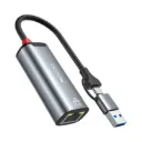 YESIDO HB26 Aluminum Alloy 1000Mbps Wired High-speed Transmission TC/USB 2in1 Gigabit Ethernet Converter