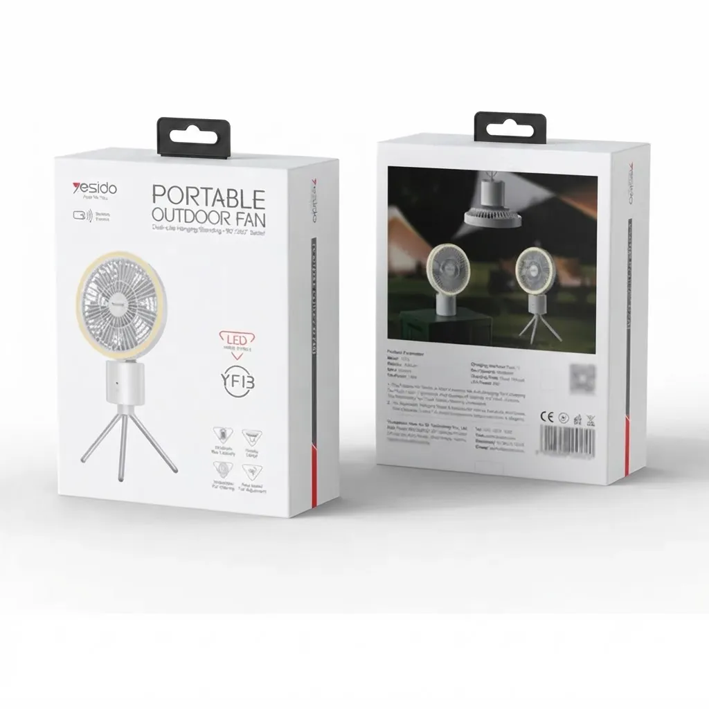YESIDO YF13 Four Gears Adjustable Detachable Design Comes With LED Ambient Light Multi Scene Fan