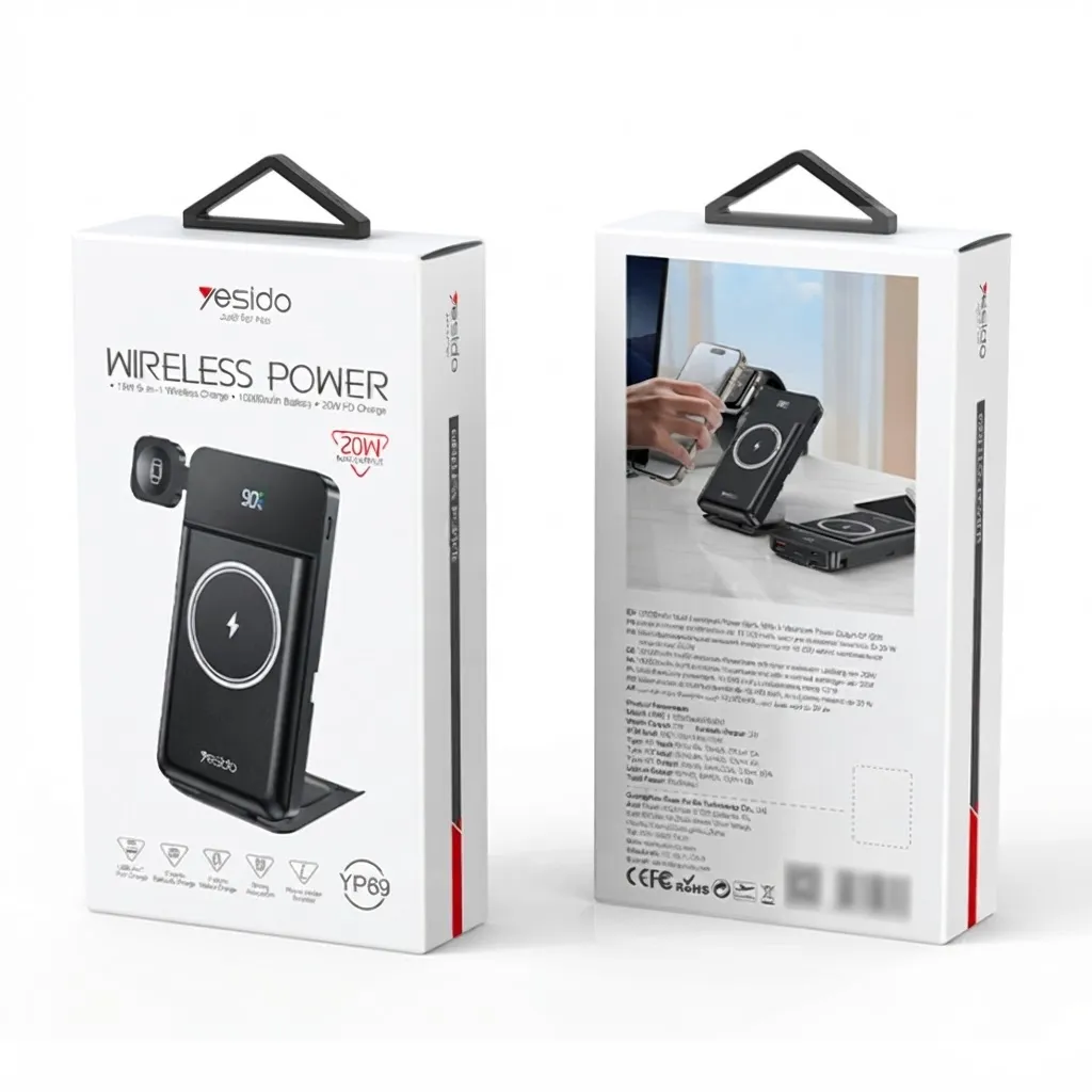 YESIDO YP69 10000mAh Magnetic Charging USB&Type-C Multi Functional 15W Wireless Charging Power Bank