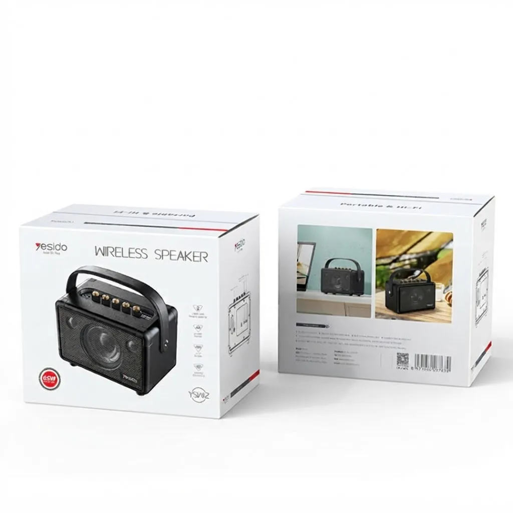 YESIDO YSW12 High Quality Portable Black Speaker|Wireless Waterproof BT Portable Speaker With Handle