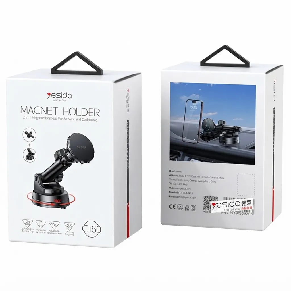 Yesido C160 Suction Cup Type Telescopic Rod Magnetic Car Phone Holder ستاند سيارة
