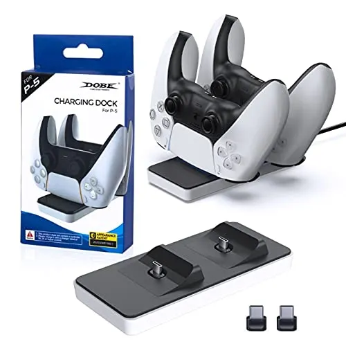dobe playstation 5 dualsense charging station - black