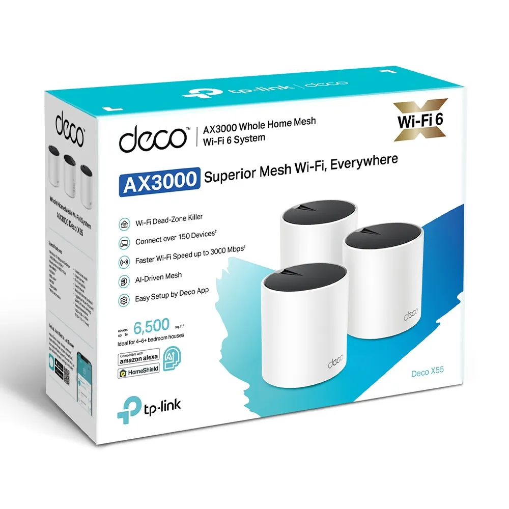 tp-link Deco X55 AX3000 3PCS White MESH Firewall WiFi6