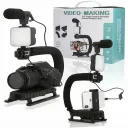 Exxelo AY-49U Shaped Video Making Handheld Stabilizer Kit Camera Gimbal for Outdoor Videography Portable Video Camera Accessories C Shape Stabilizer for DSLR Mobile Phones DV