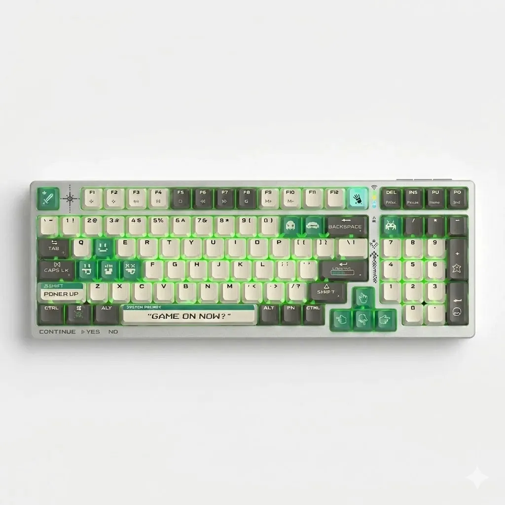 Bloody S98 RGB Mechanical Switch Gaming Keyboard BLMS Red Switch Sports Lime ( En / Ar ) Bluetooth