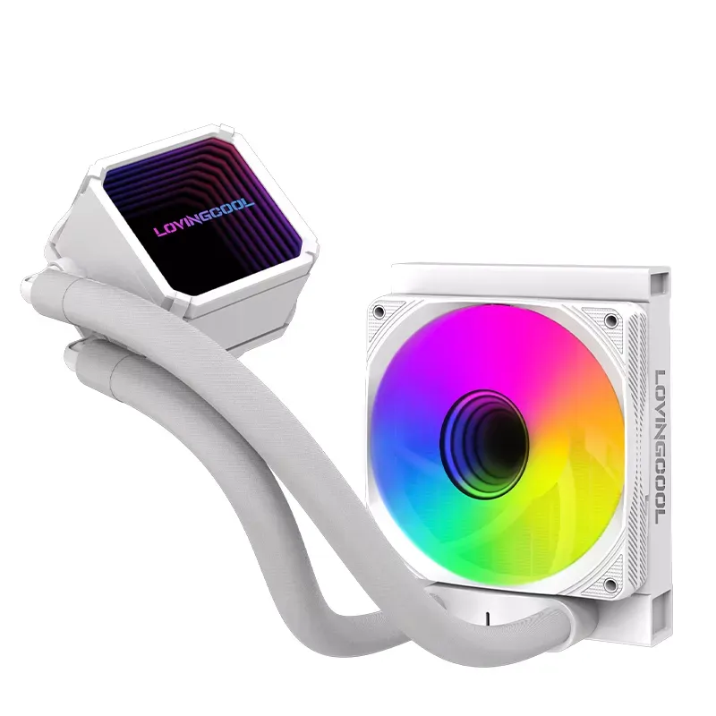 LOVINGCOOL LC-120-K- 120mm RGB AIO Liquid Cooler BLACK & WHITE (white)