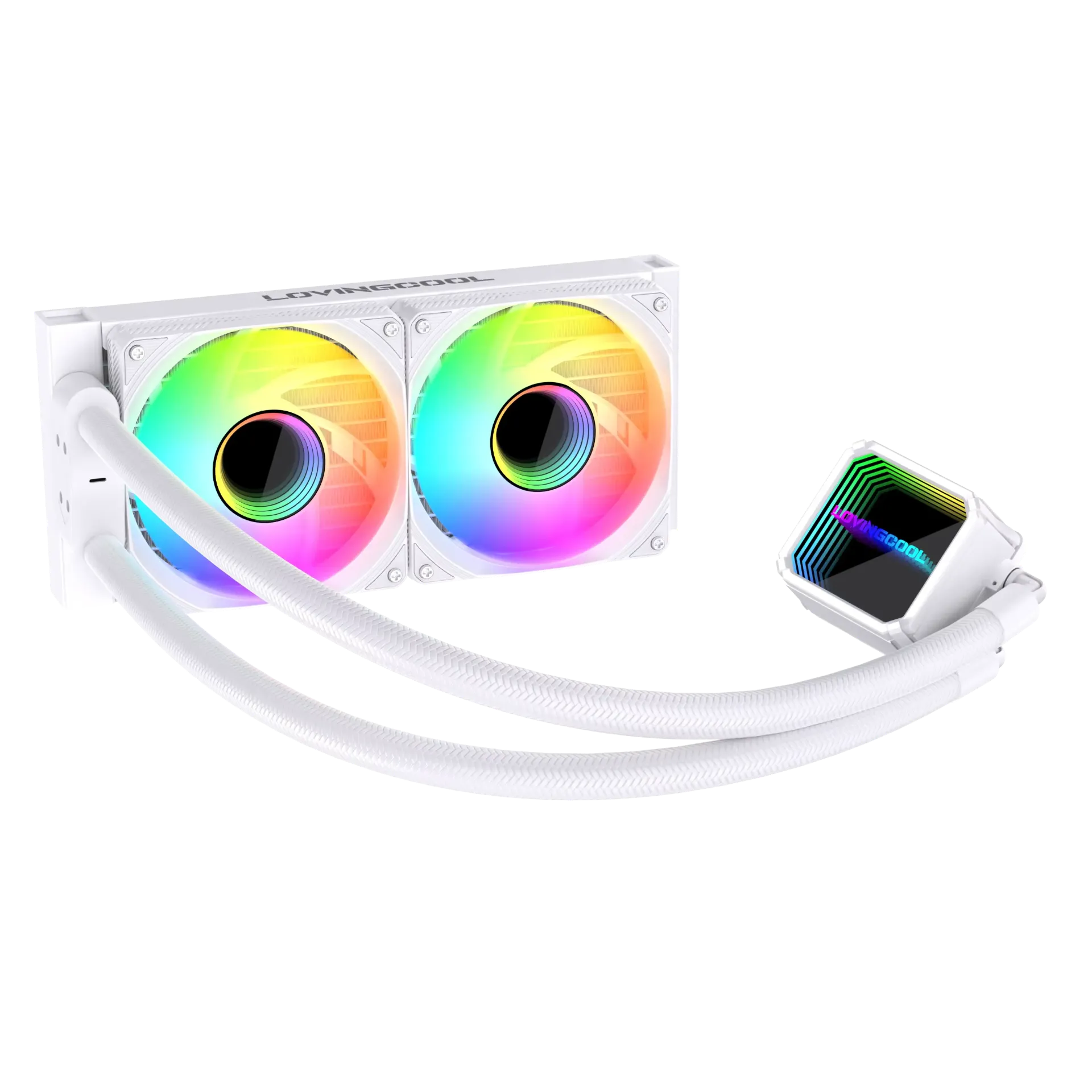 LOVINGCOOL LC-B240-K- 240mm RGB AIO Liquid Cooler BLACK & WHITE (white)