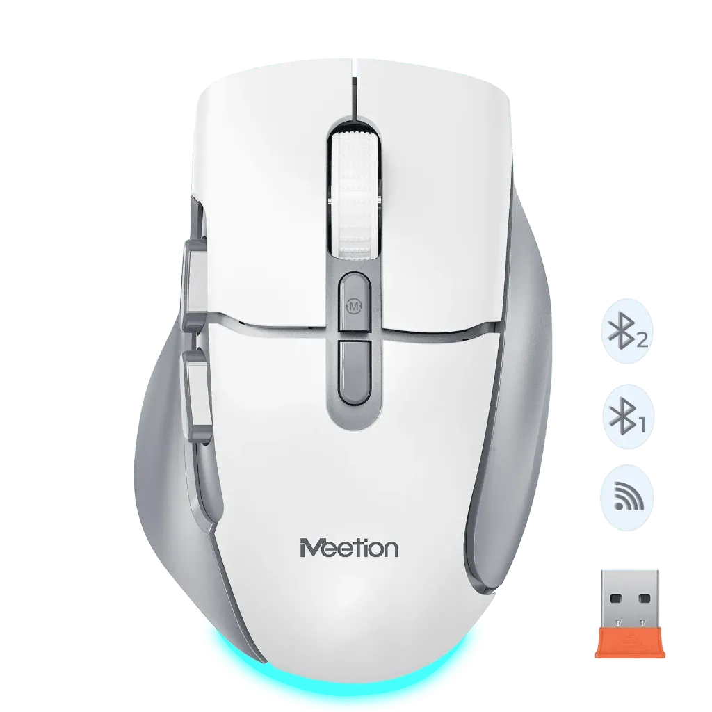 Meetion BTM001 Rechargeable Multi-color Ergonomic Mouse (white)