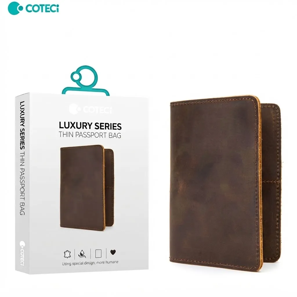 coteci 14054+14055 luxury series thin passport bag محفظة جلد