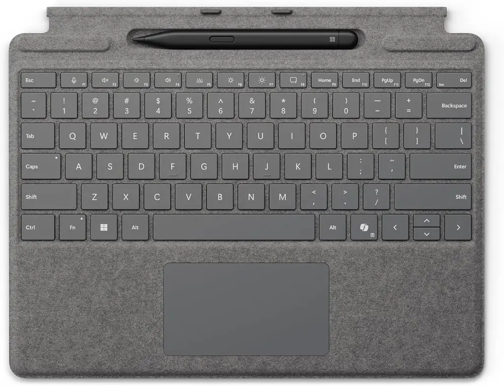 Microsoft Surface Pro New Keyboard En/Ar + Slim Pen Bundle Platinum
