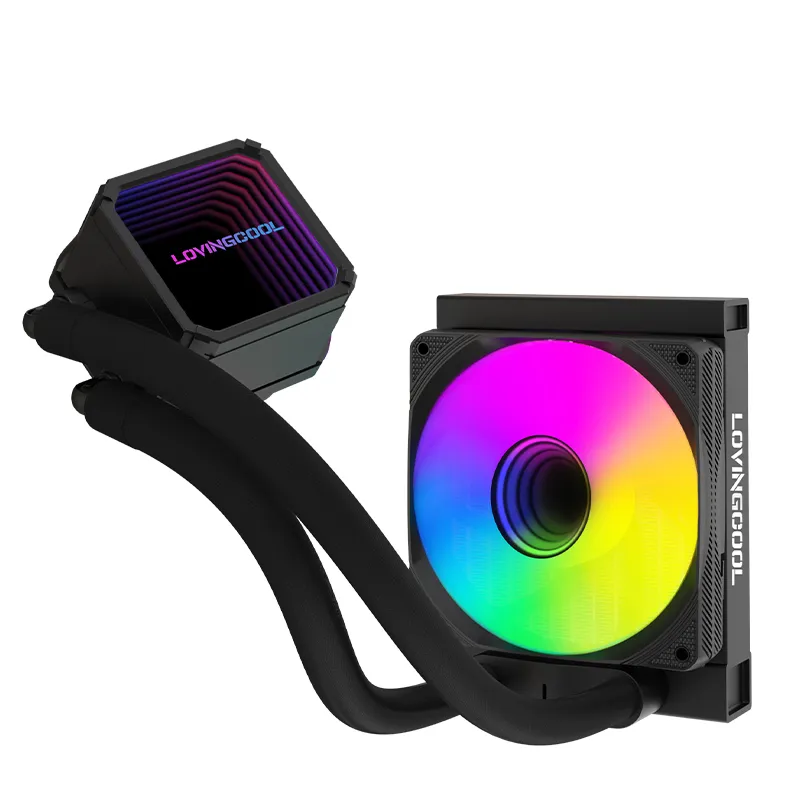 LOVINGCOOL LC-120-IP- 120mm RGB AIO Liquid Cooler  BLACK & WHITE