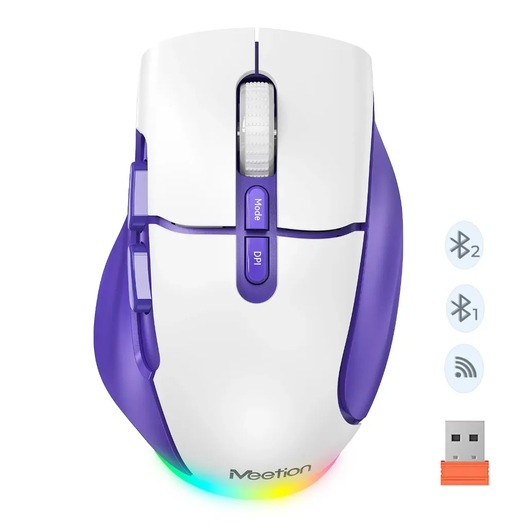 Meetion BTM001 Rechargeable Multi-color Ergonomic Mouse Bluetooth