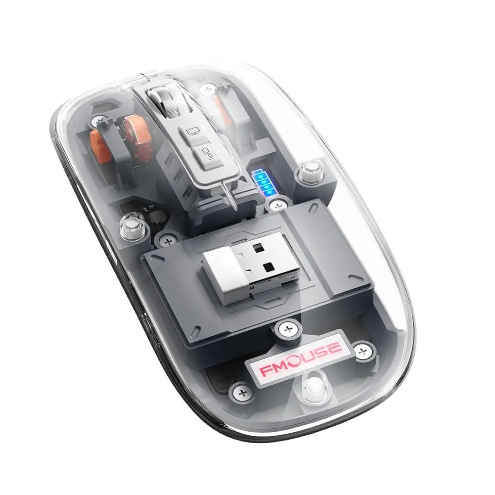 Fmouse Rechargeable Gaming Wireless Mouse M133 ماوس شفاف