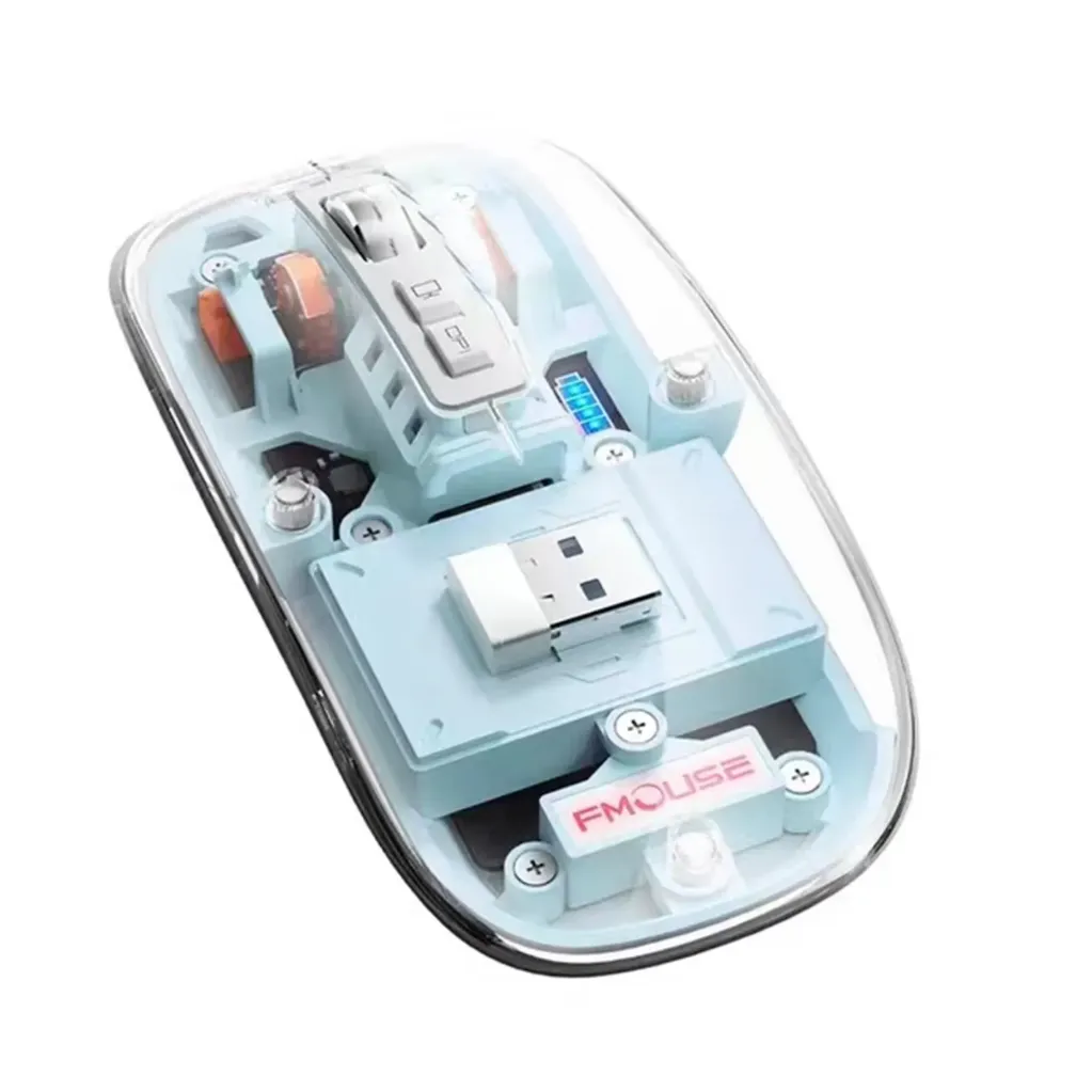 Fmouse Rechargeable Gaming Wireless Mouse M133 ماوس شفاف Bluetooth