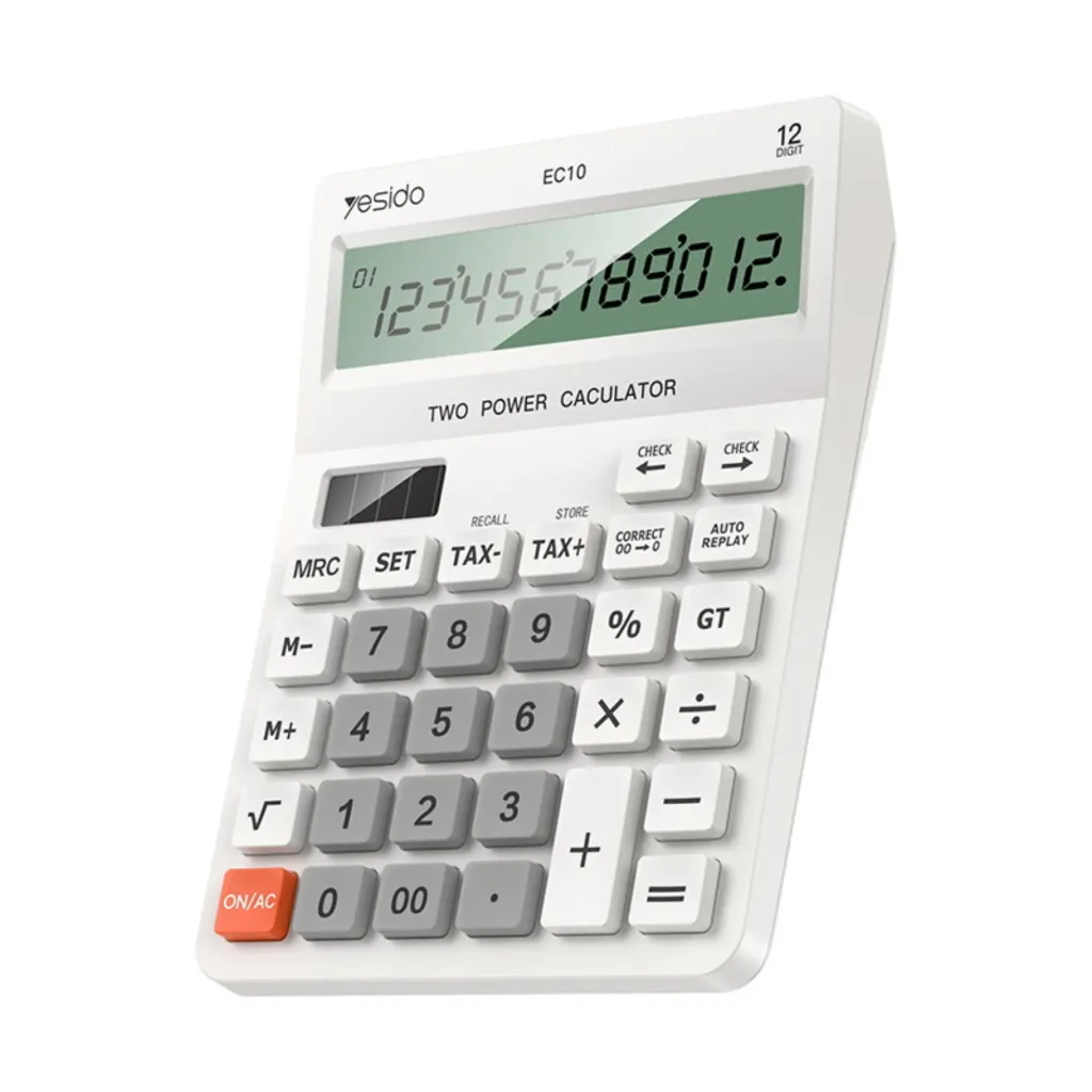 Yesido EC10 Desk Calculator with Solar and Battery