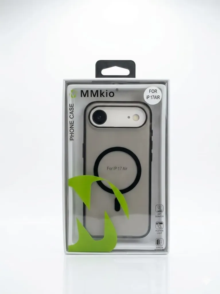 MMKIO Matte All-Around Protection Cover With MagSafe RY-016 For iPhone Air - درع موبايل مطفي انيق بحماية عالية مع حلقة مغناطيسية للايفون أير (Gray)