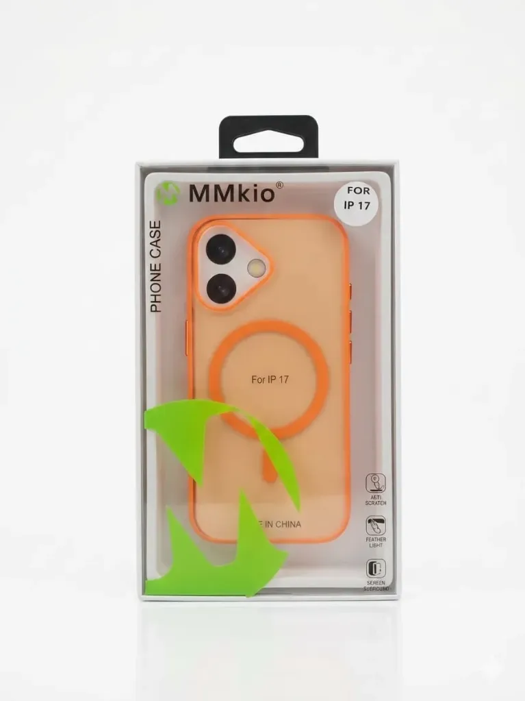 MMKIO Matte All-Around Protection Cover With MagSafe RY-016 For iPhone 17 - درع موبايل مطفي انيق بحماية عالية مع حلقة مغناطيسية للايفون 17