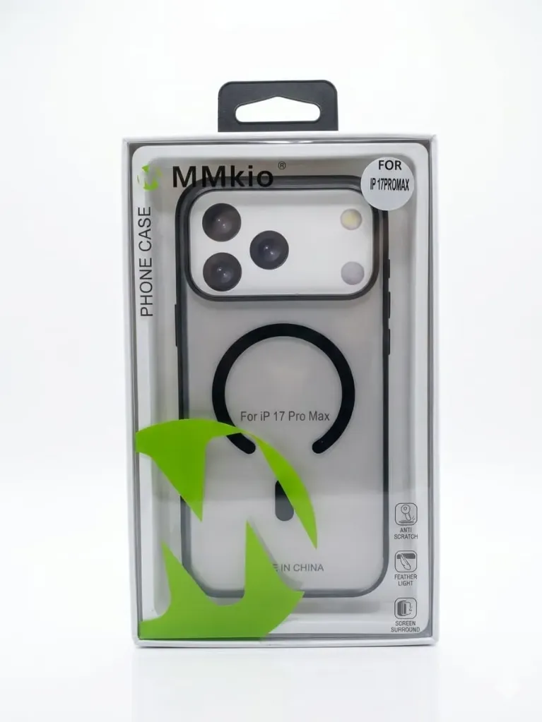 MMKIO Matte All-Around Protection Cover With MagSafe RY-016 For iPhone 17 Pro Max - درع موبايل مطفي انيق بحماية عالية مع حلقة مغناطيسية للايفون 17 برو ماكس (Gray)