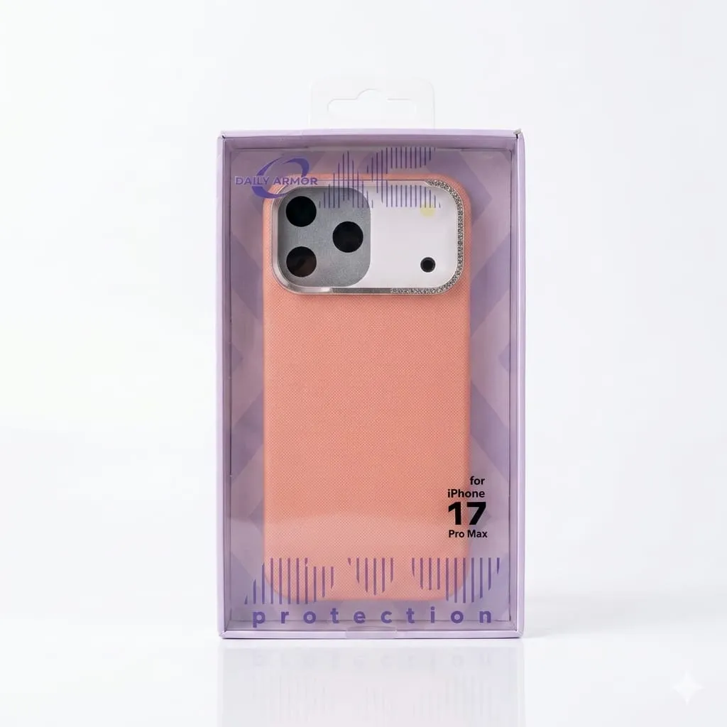 AS HXH-028 Daily Armor Slim-Design Cover For iPhone 17 Pro Max - درع موبايل نحيف كاربوني مع اطار لماع للكاميرا