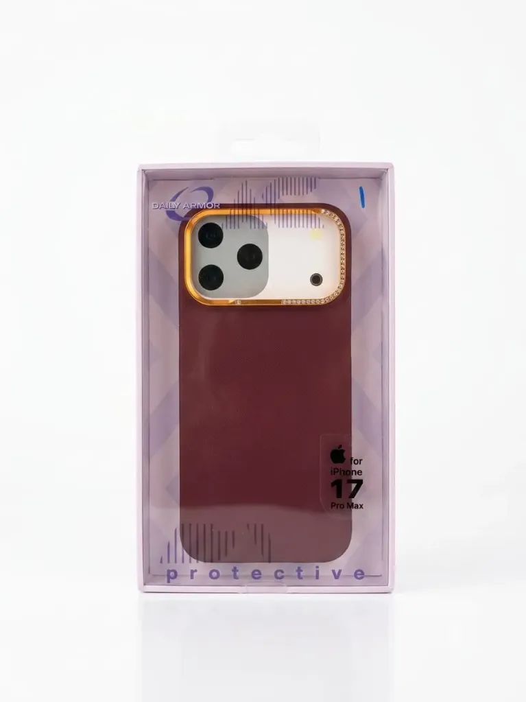 AS Daily Armor Slim-Design Cover For iPhone 17 Pro Max HXH-028 - درع موبايل نحيف كاربوني مع اطار لماع للكاميرا