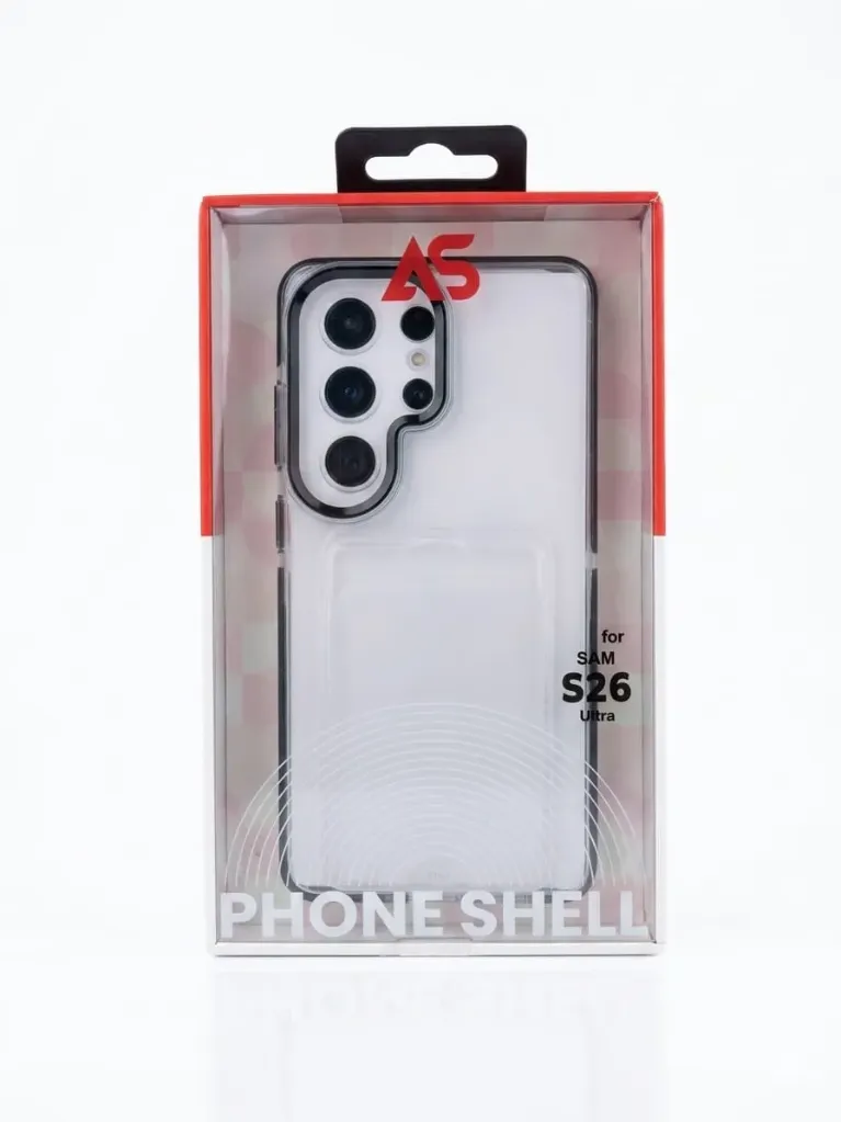 AS Phone Shell Cover For Galaxy S26 Ultra ROS-026 - درع موبايل شفاف مع محفظة بطاقات مدمجة