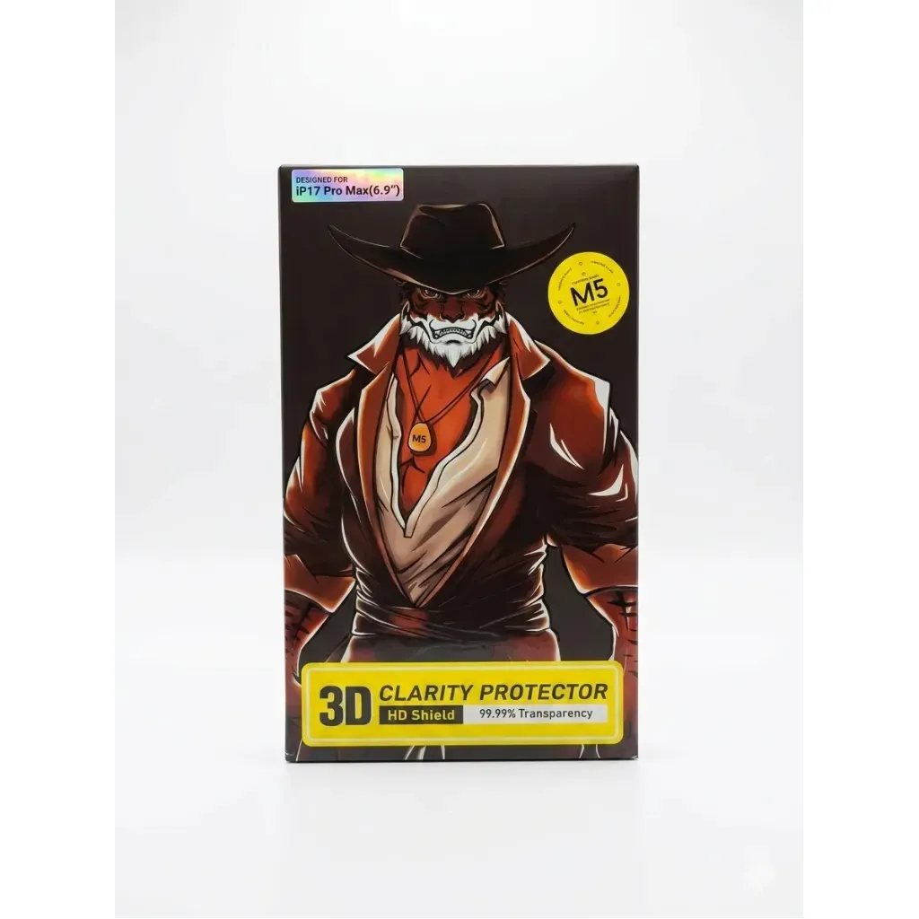 M5 3D Clarity Protector HD Shield For iPhone 17+16 Pro Max لاصق موبايل شفاف اصلي