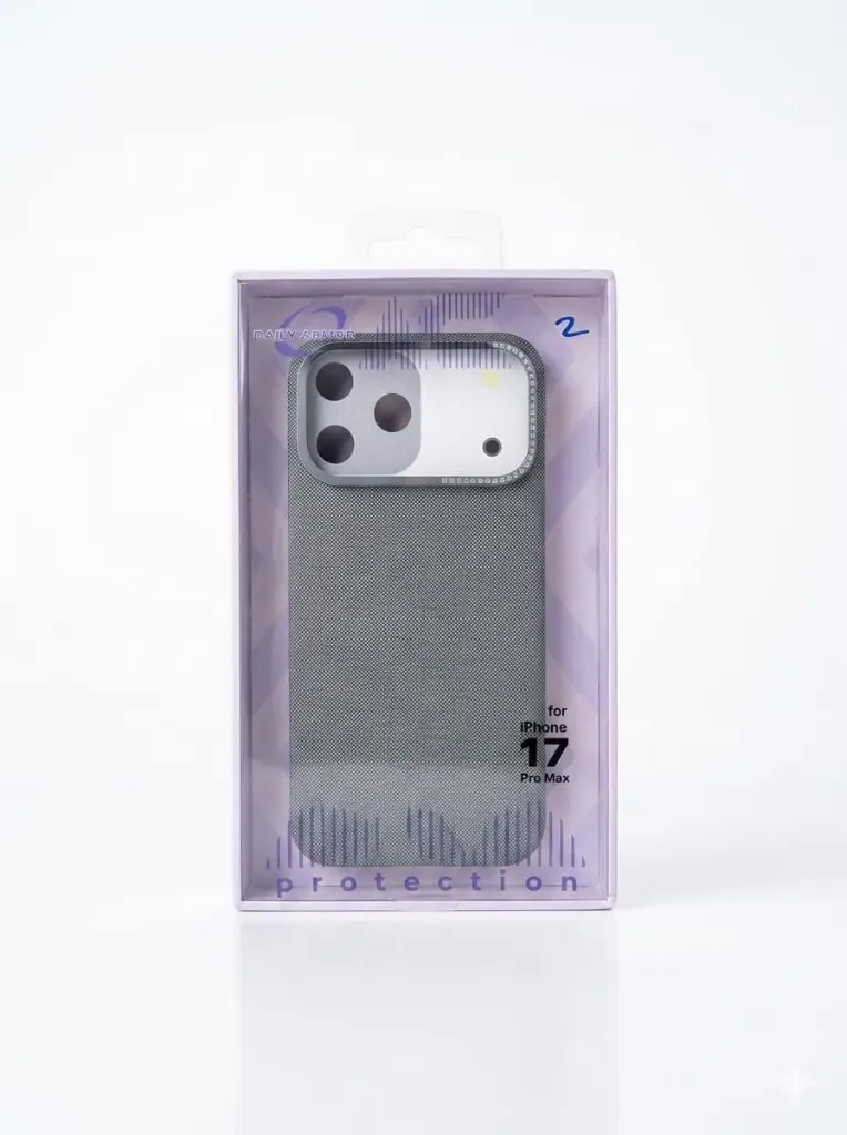 AS Daily Armor Slim-Design Cover For iPhone 17 Pro Max HXH-028 - درع موبايل نحيف كاربوني مع اطار لماع للكاميرا