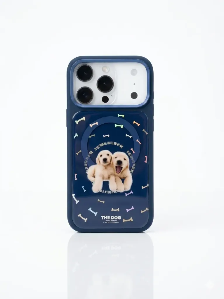 Mutural The Dog Phone Cover (MagSafe Compatible) DFA-40 For iPhone 17 Pro Max - درع موبايل الكلب انيق من السيليكون مع حلقة مغناطيسية للايفون 17 برو ماكس (Blue)