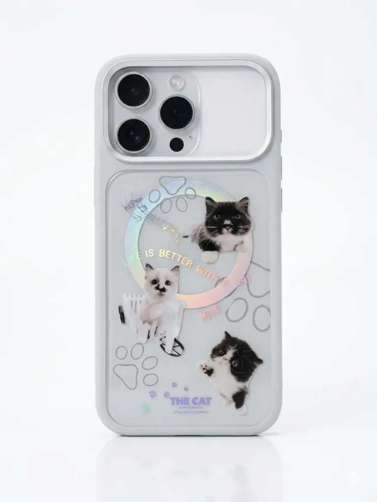 Mutural The Cat Phone Cover (MagSafe Compatible) DFA-41 For iPhone 17 Pro Max - درع موبايل القطة انيق من السيليكون مع حلقة مغناطيسية للايفون 17 برو ماكس