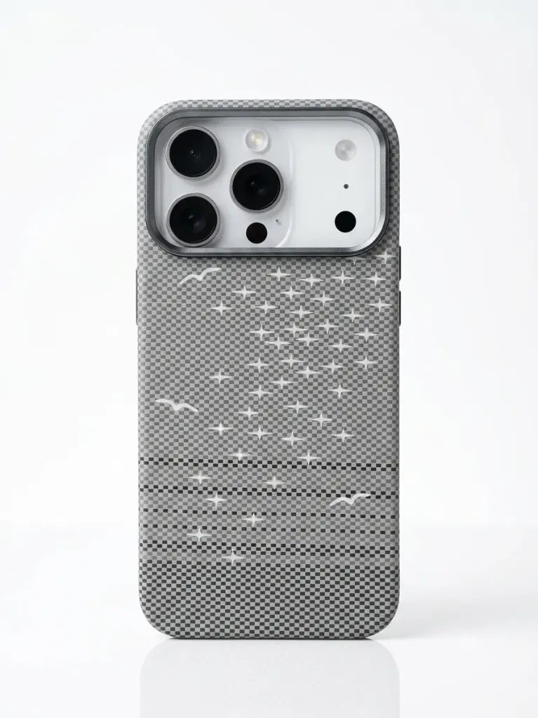 AS HXH-024 Ultra-Slim Drop-Proof Aramid-Fiber (MagSafe Compatible) Cover For iPhone 17 Pro Max - درع موبايل بنحافة فائقة وحماية عالية مصنوع من الياف الاراميد مع مقاومة للصدمات للايفون 17 برو ماكس