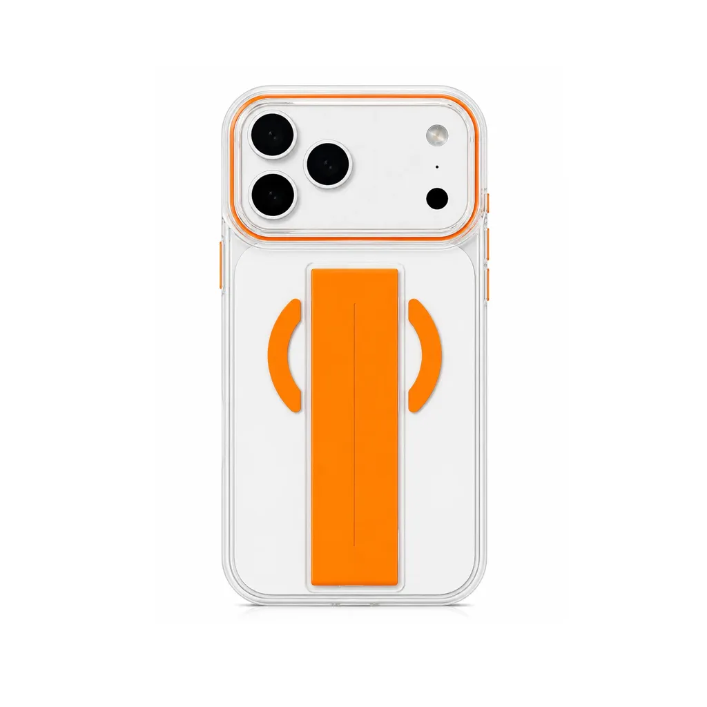 Best Clear Anti-Impact Light-Weight With Strap TPU Cover (MagSafe Compatible) For iPhone 17 Pro Max - درع موبايل شفاف مرن جلاتيني مقاوم للصدمات مع حزام للاصابع للايفون 17 برو ماكس