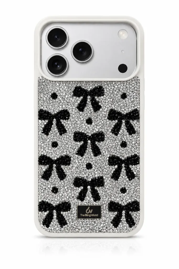 [LEP-012] The BlingWorld Glitter Diamond Cover For iPhone 17 Pro Max - درع موبايل لماع مرصع انيق مصمم للايفون 17 برو ماكس (Gray)