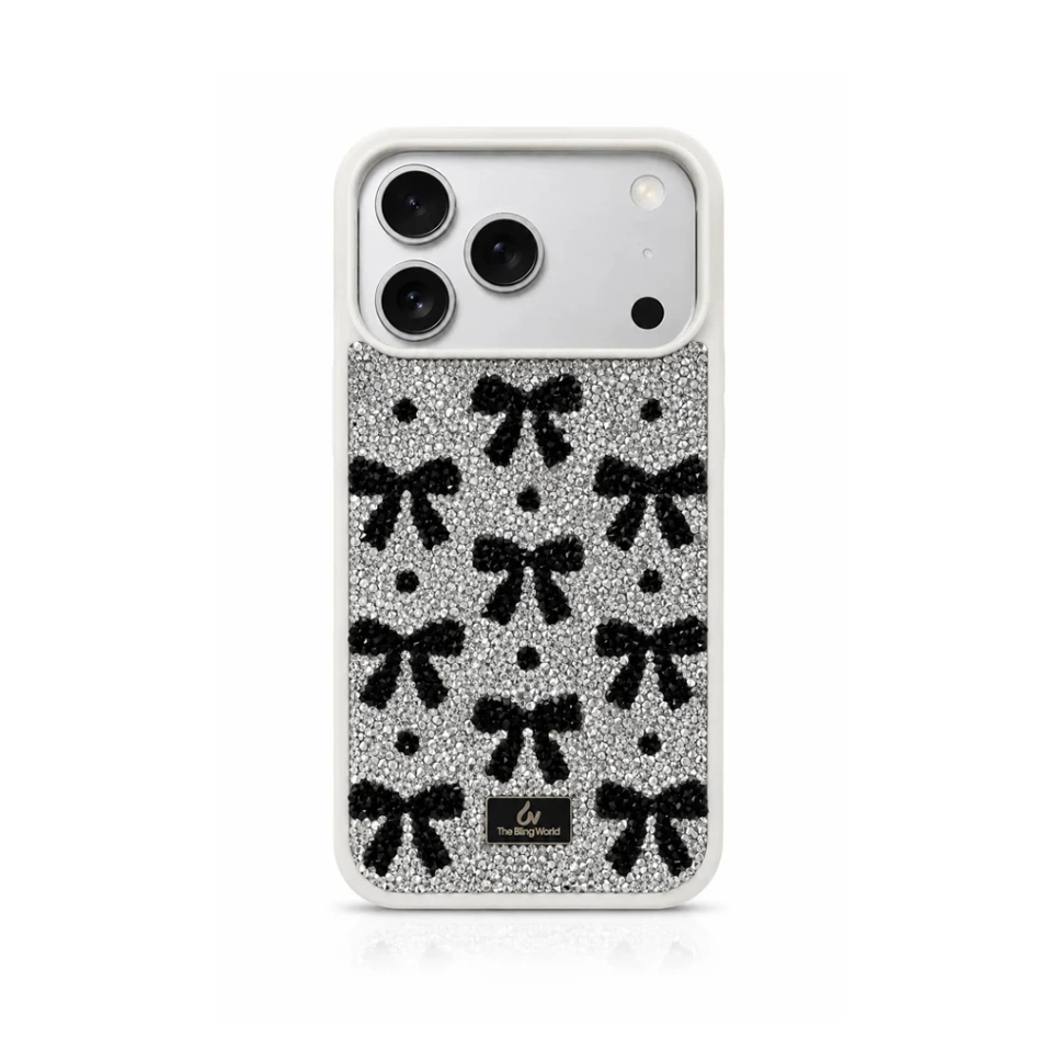 [LEP-012] The BlingWorld Glitter Diamond Cover For iPhone 17 Pro Max - درع موبايل لماع مرصع انيق مصمم للايفون 17 برو ماكس (Gray)