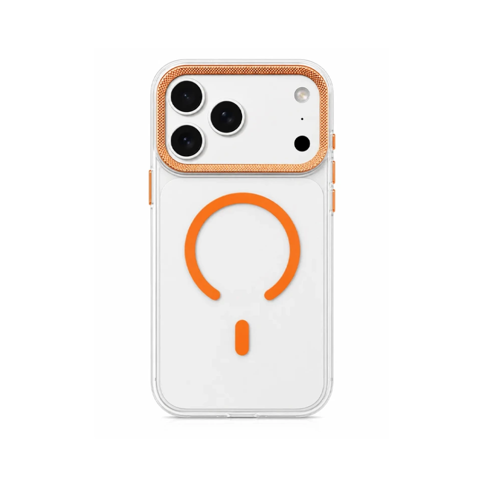 D.Glory High Quality Clear TPU Cover (MagSafe Compatible) For iPhone 17 Pro Max - درع موبايل شفاف مميز بجودة عالية من الجلاتين المقاوم للسقوط مع ماك سيف للايفون 17 برو ماكس