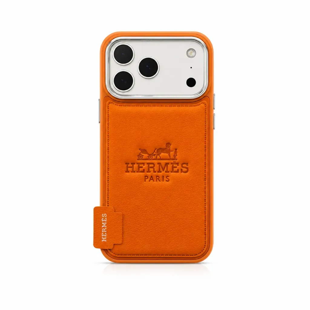 DUCATI M5-L045 Luxury Hermes Brand Drop-Protection Cover (No MagSafe) For iPhone 17 Pro Max - درع موبايل فخم من هيرمز مقاوم للسقوط بدون ماك سيف للايفون 17 برو ماكس