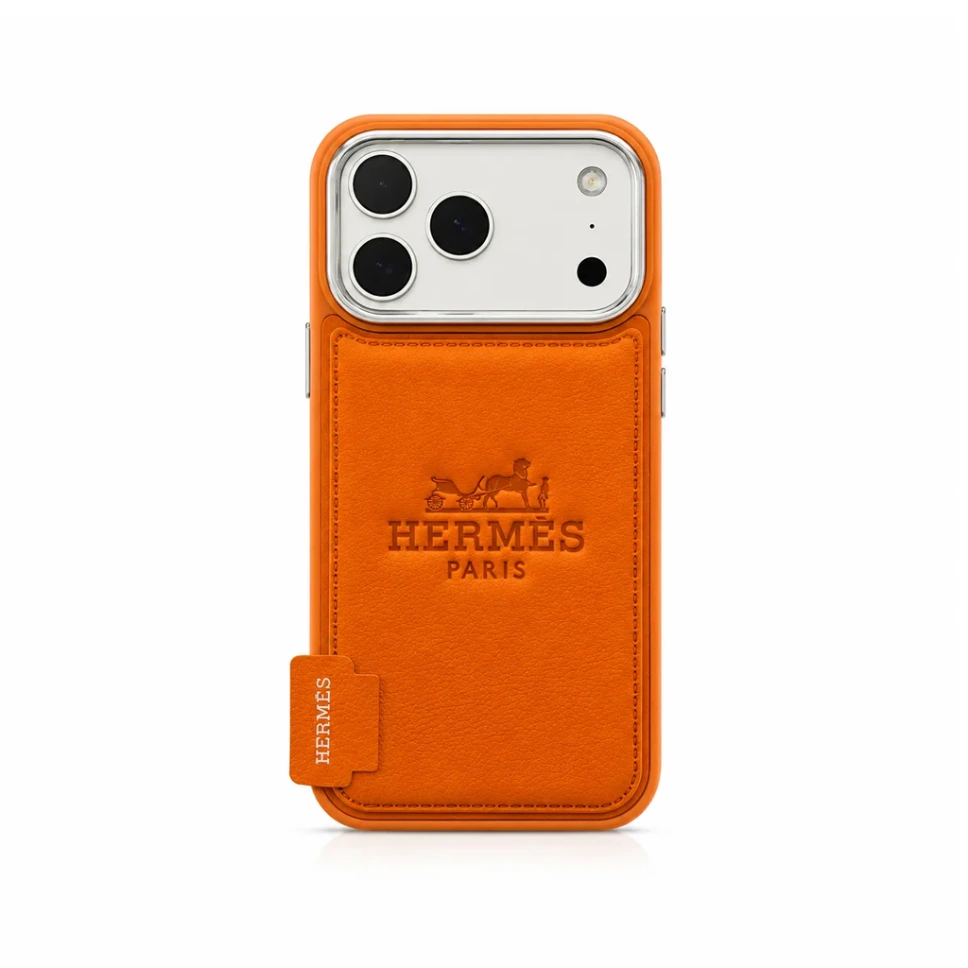 DUCATI M5-L045 Luxury Hermes Brand Drop-Protection Cover (No MagSafe) For iPhone 17 Pro Max - درع موبايل فخم من هيرمز مقاوم للسقوط بدون ماك سيف للايفون 17 برو ماكس