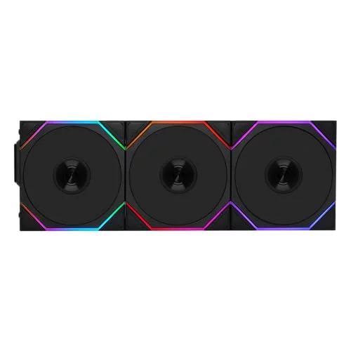 Lian Li UNI Fan TL LCD 120 Wireless - Triple Pack - 2.4 GHz Wireless Controller Included - Daisy Chain & Infinity Mirror Design - LCD Display (black)