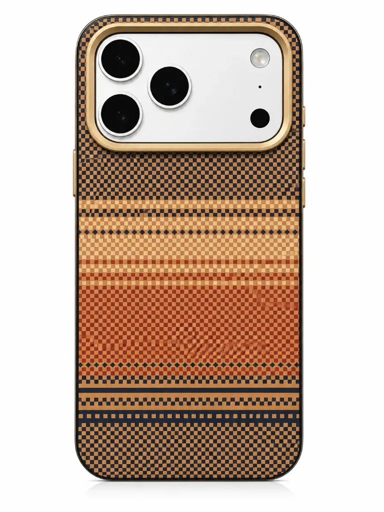 QY Carbon Fiber Sport Grid Shock-Proof Case Series For iPhone 17 Pro Max - درع موبايل فخم من الياف الكاربون مقاوم للصدمات للايفون 17 برو ماكس