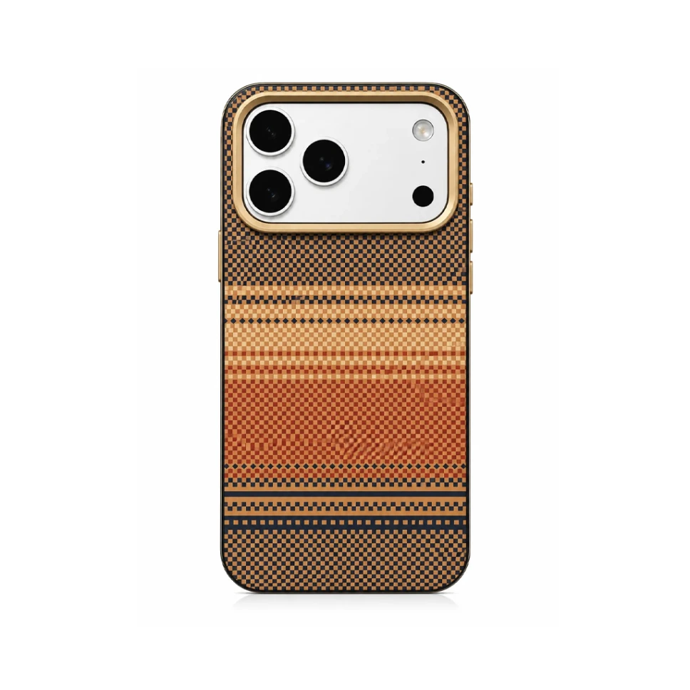 QY Carbon Fiber Sport Grid Shock-Proof Case Series For iPhone 17 Pro Max - درع موبايل فخم من الياف الكاربون مقاوم للصدمات للايفون 17 برو ماكس
