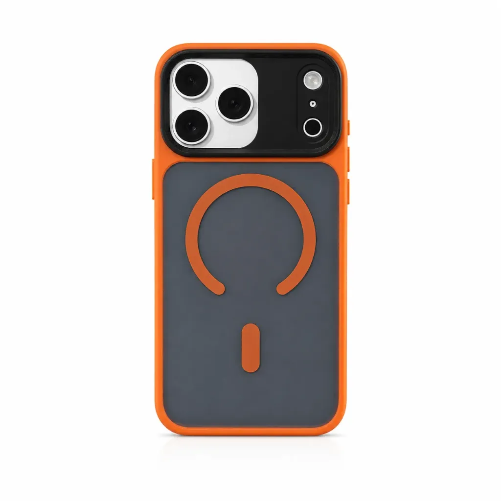 Hybrid Matte Frosted Clear Shock-proof Cover (MageSafe Compatible) For iPhone 17 Pro Max - درع موبايل شفاف مطفي مقاوم للصدمات مع غطاء للكاميرا مع ماك سيف للايفون 17 برو ماكس