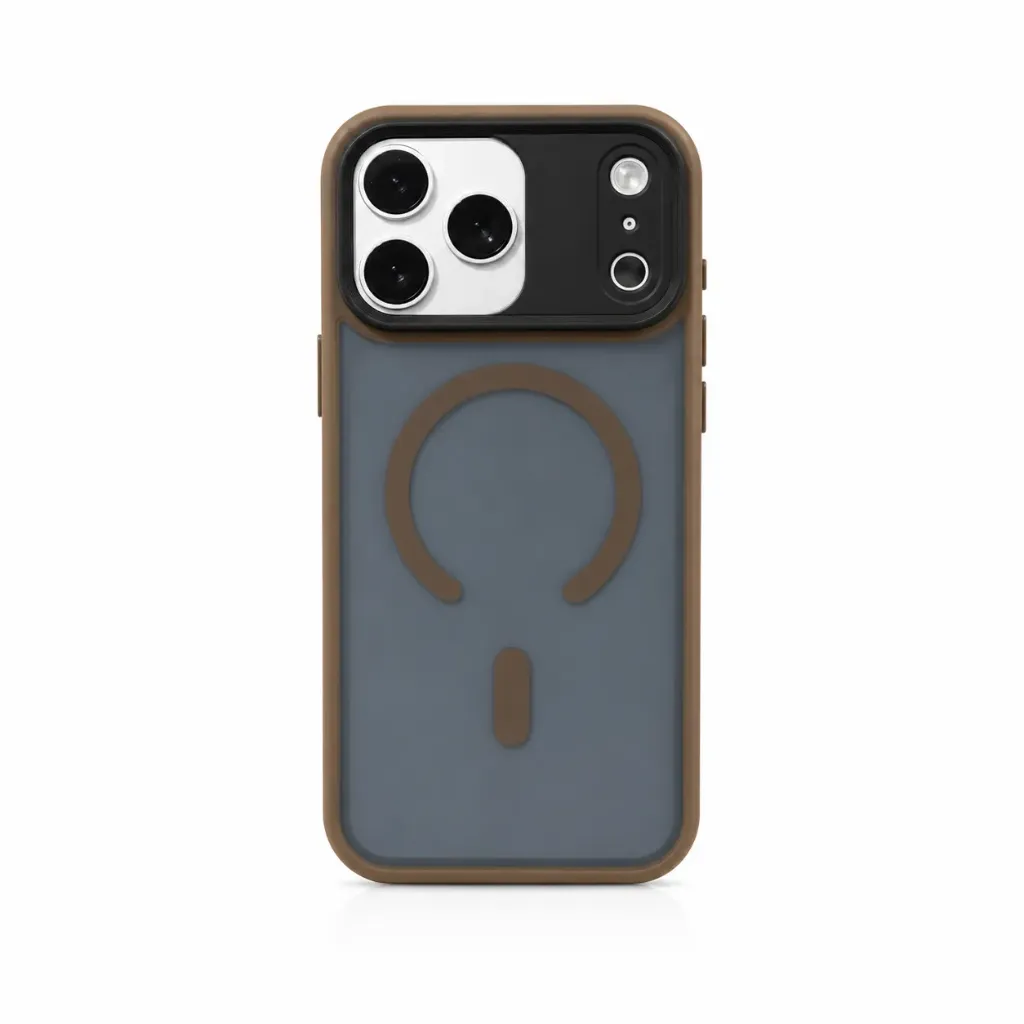 Hybrid Matte Frosted Clear Shock-proof Cover (MageSafe Compatible) For iPhone 17 Pro Max - درع موبايل شفاف مطفي مقاوم للصدمات مع غطاء للكاميرا مع ماك سيف للايفون 17 برو ماكس