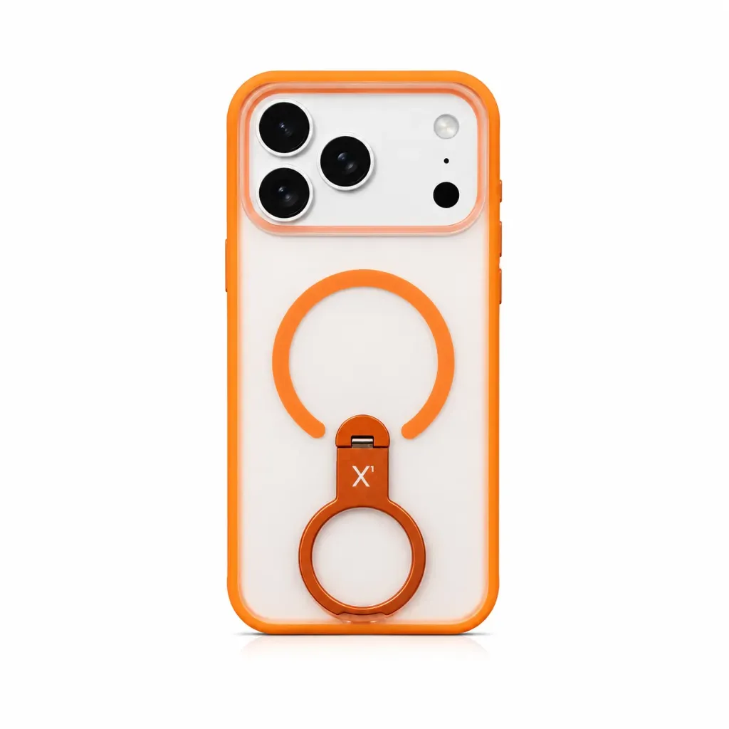 X-Level Pithy Stone N52 MagSafe Shockproof Cover with Built-in Metal Ring Stand For iPhone 17 Pro Max - درع موبايل شفاف مقاوم للصدمات بجودة عالية مع حامل حديدي مدمج للايفون 17 برو ماكس